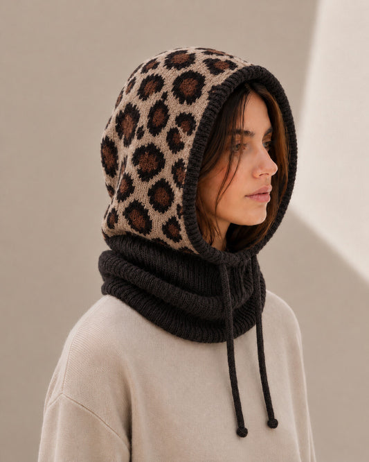 Women’s Balaclava Black Leopard Print