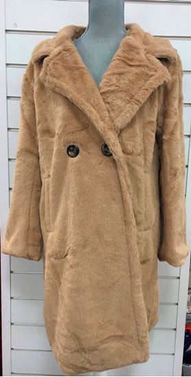 Faux Fur Coat Camel 224005