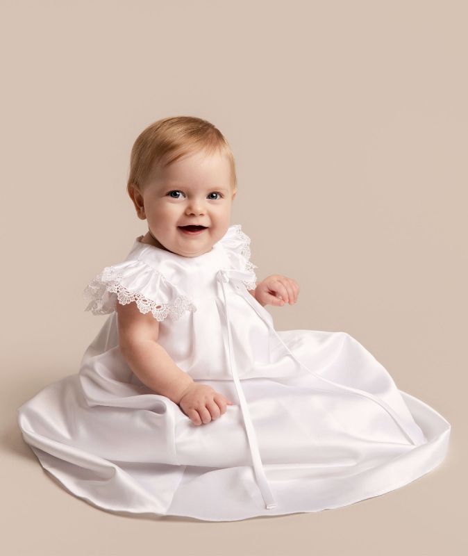 Girls White Francesca Christening Dress
