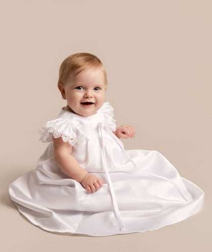 Girls White Francesca Christening Dress
