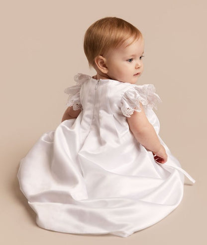 Girls White Francesca Christening Dress