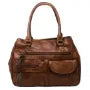 Multi compartment handbag DARK BROWN ygc975