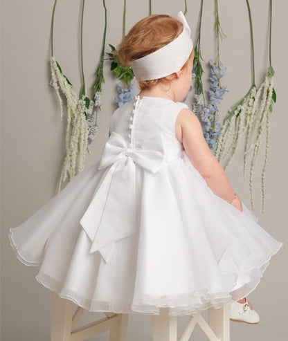 Girls White Elise Christening Dress