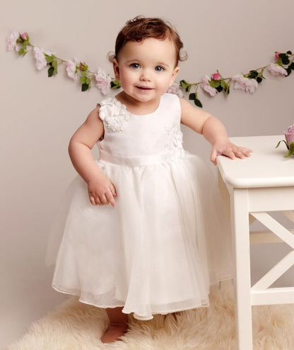 Girls White Elise Christening Dress