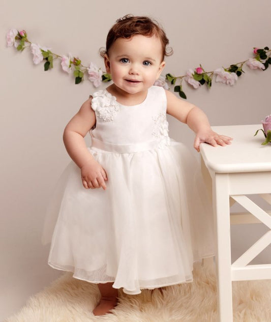 Girls White Elise Christening Dress