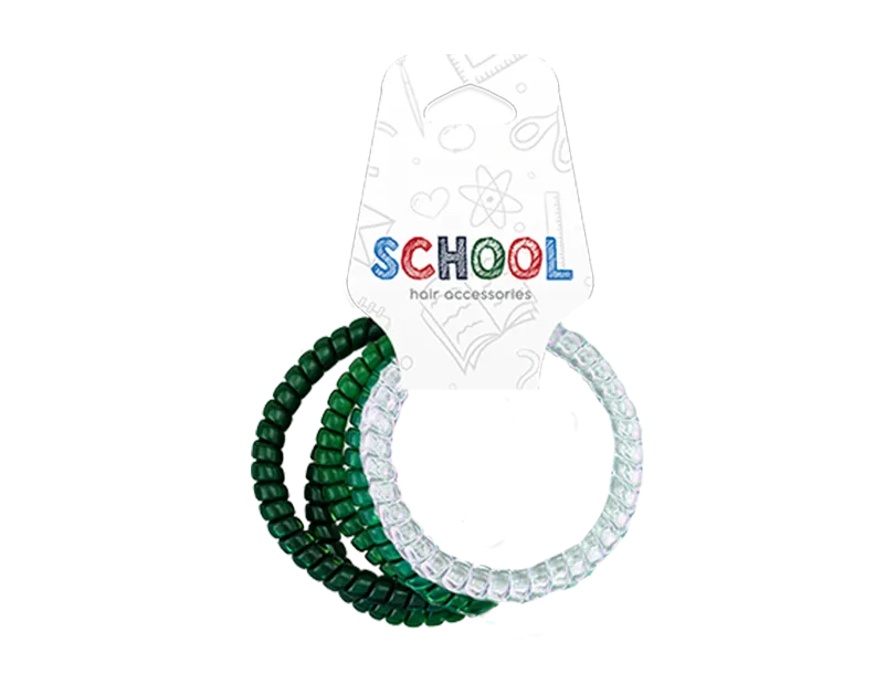 Girls Green Spiral Hair Bobbles