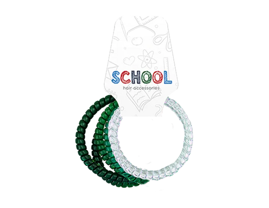 Girls Green Spiral Hair Bobbles