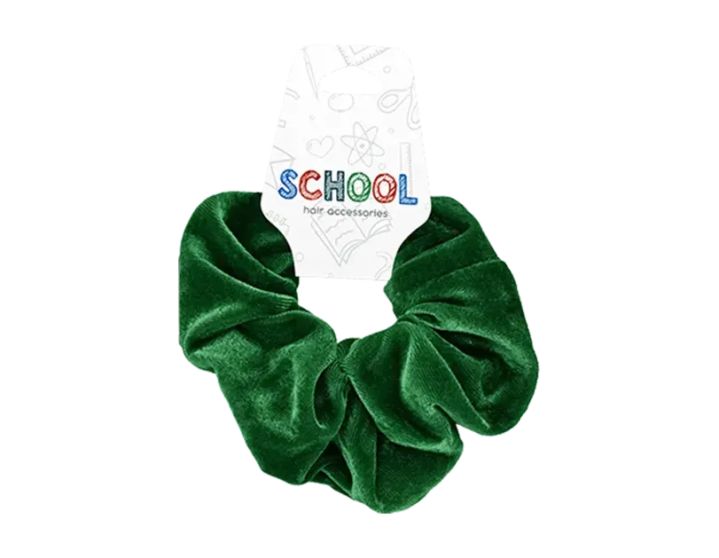 Girls Green Velvet Hair Scrunchie