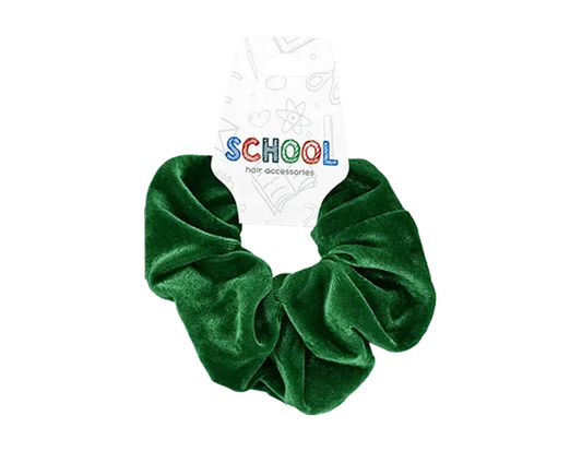 Girls Green Velvet Hair Scrunchie