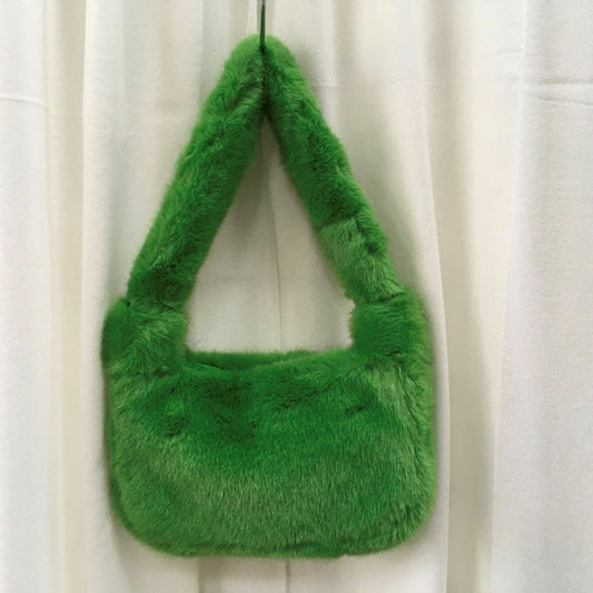 Faux Fur Bag Green 235072