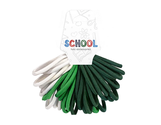 Girls Green and White Hair Bobbles