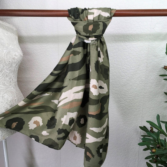 Green Lightweight Winter Camouflage Scarf