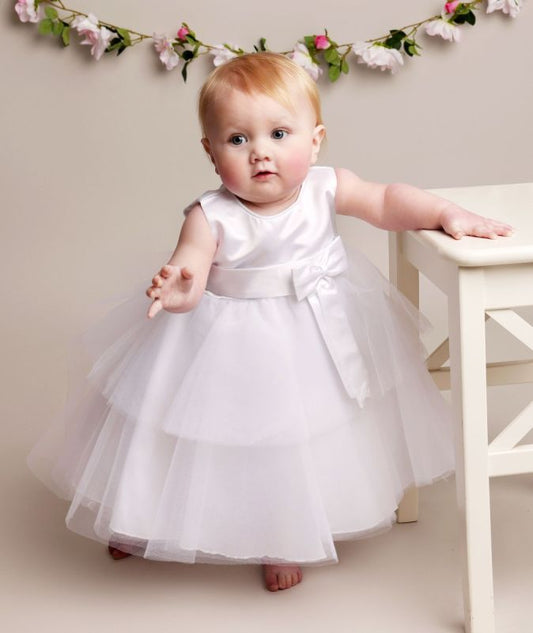 Girls White K038 Christening Dress