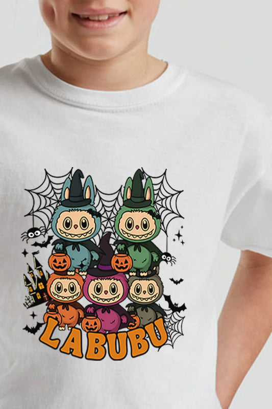 Halloween Dolls Printed T-Shirt - White