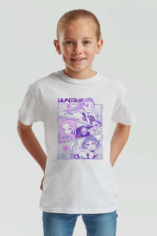 Huntrix K-Pop Anime Printed T-Shirt - White
