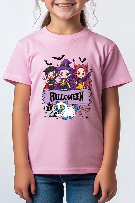 Spooky K-Pop Printed T-Shirt - Pink