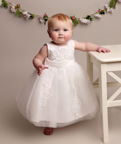 Girls White Layla Christening Dress