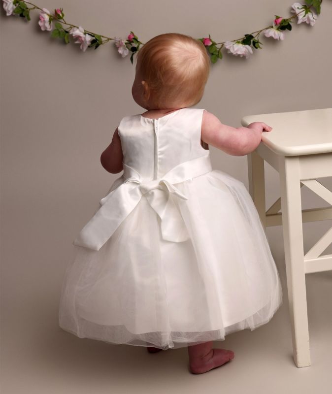 Girls White Layla Christening Dress