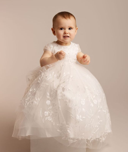 Girls Off White Luella Christening Dress