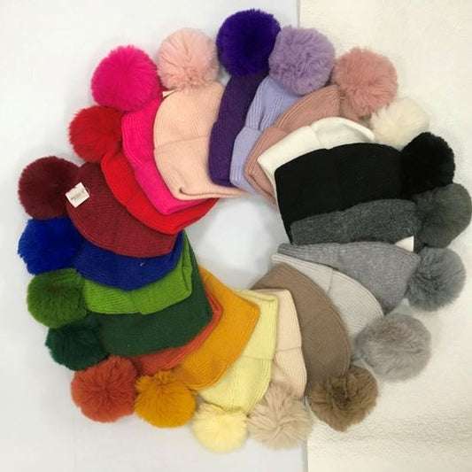 PomPom Hat Plain 5049