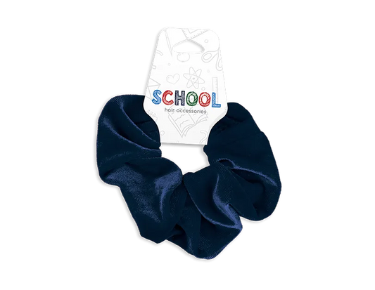 Girls Navy Velvet Hair Scrunchie
