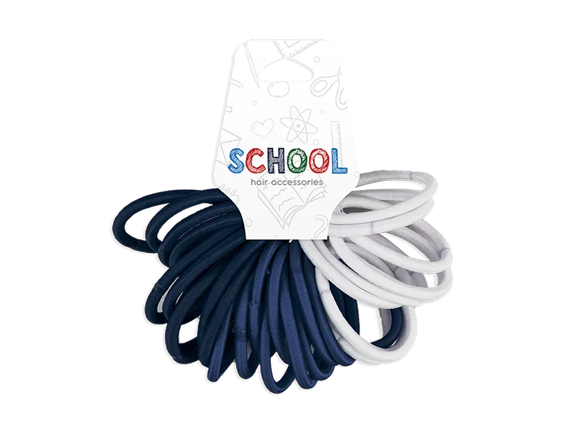 Girls Navy and White Hair Bobbles