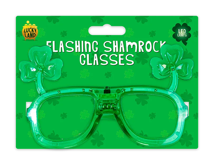 St Patrick's Day Shamrock Light Up Glasses