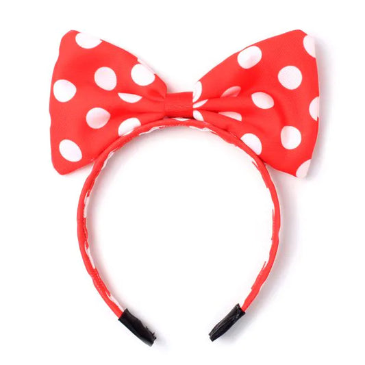 Red and White Polka Dot Bow Headband 091084