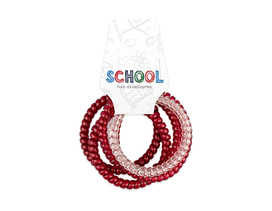 Girls Red Spiral Hair Bobbles