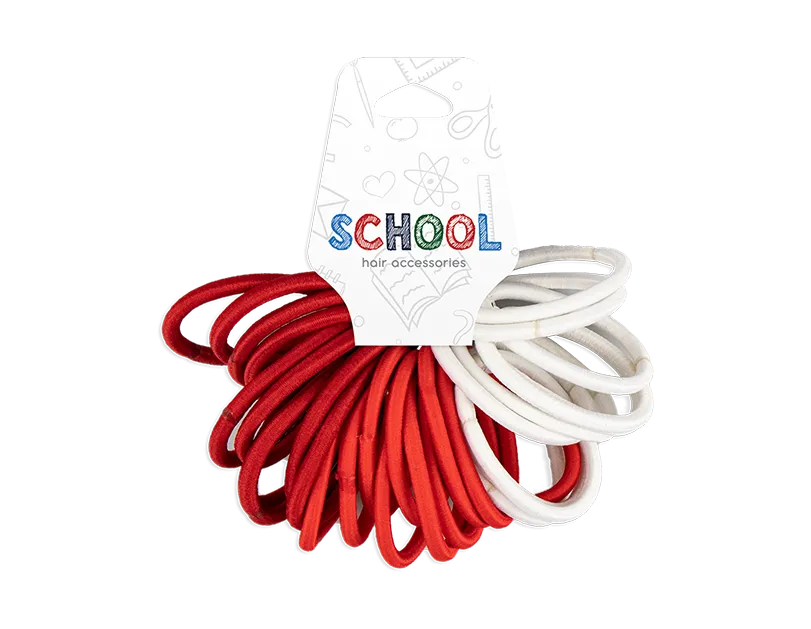 Girls Red and White Hair Bobbles