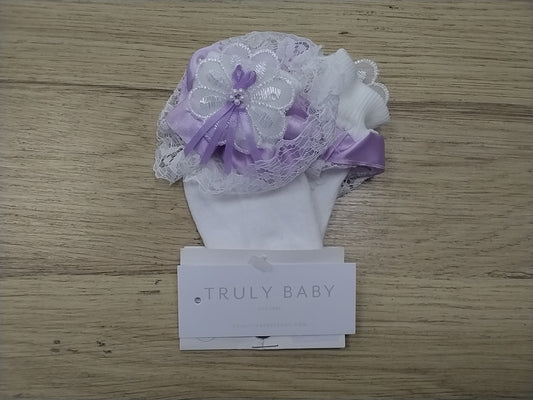 Sara Jayne Lilac Pearl Flower Sock