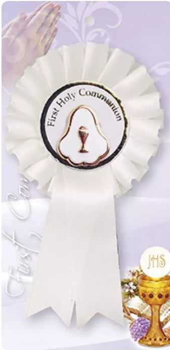 First Holy Communion Rosette with Medal