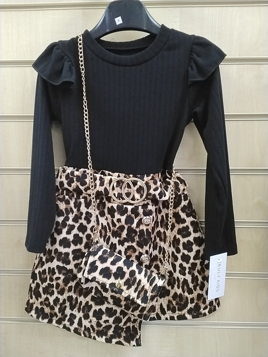 Leopard Print Dress and Bag set 8849