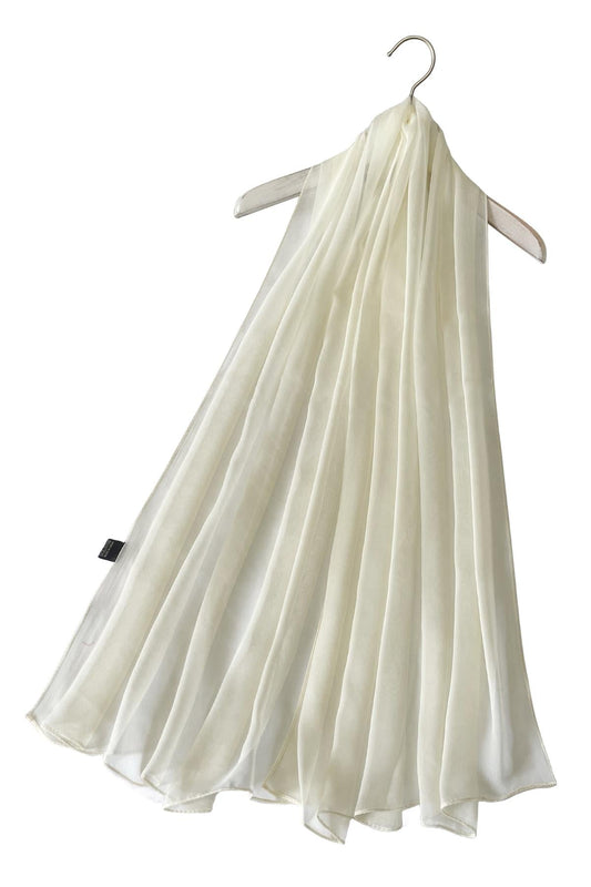 Plain chiffon scarf- Cream