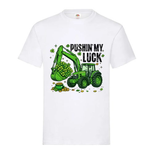 Pushin My Luck White T-Shirt