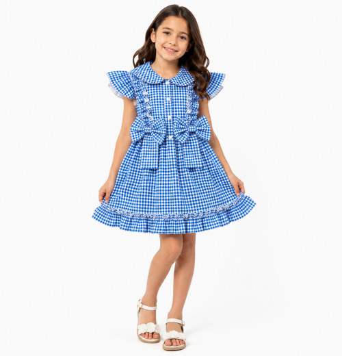 Fashion Summer Dress Royal Frill & Bow