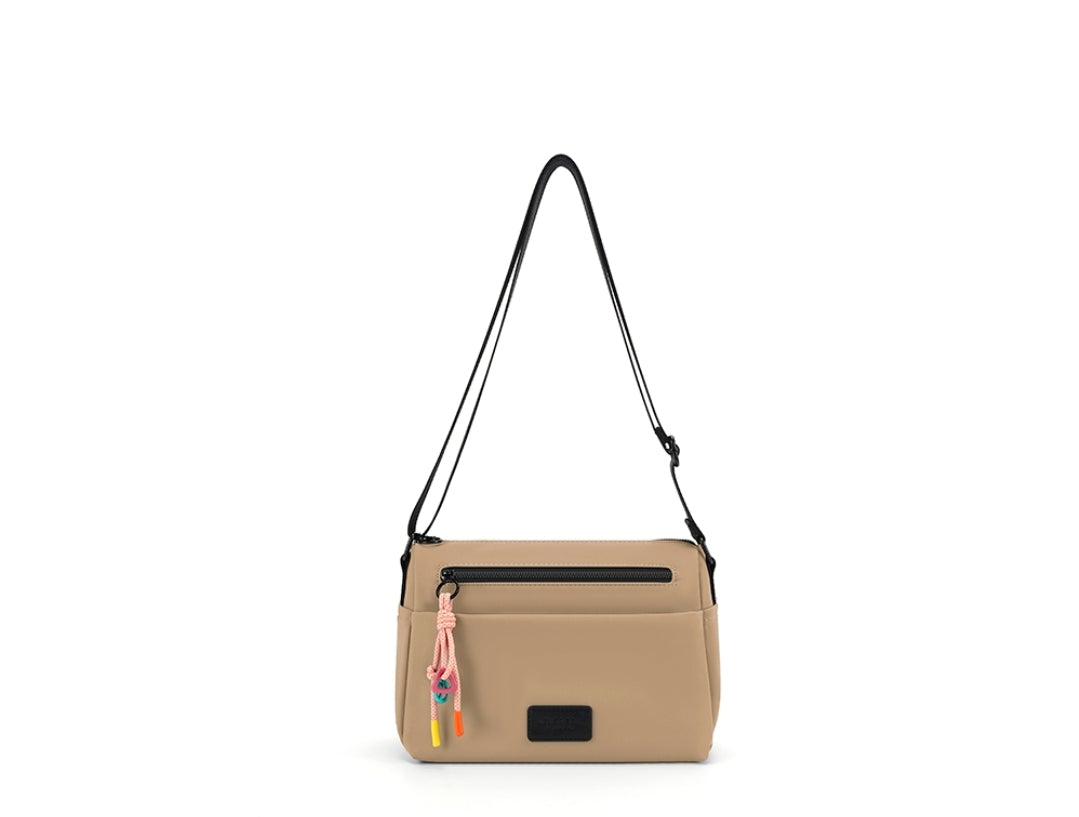 Soft Shell modern Crossbody Bag with Two Front Pockets and Coloured Tassels