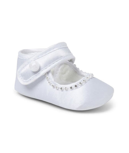 Baby Girl White Laura Soft Soled Mary Jane Style Christening Shoe