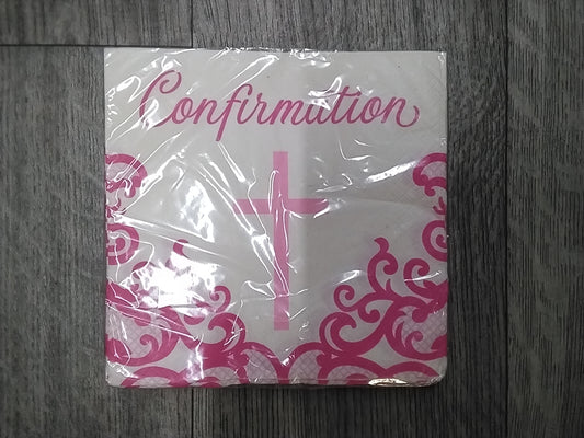 Pink Confirmation Napkins