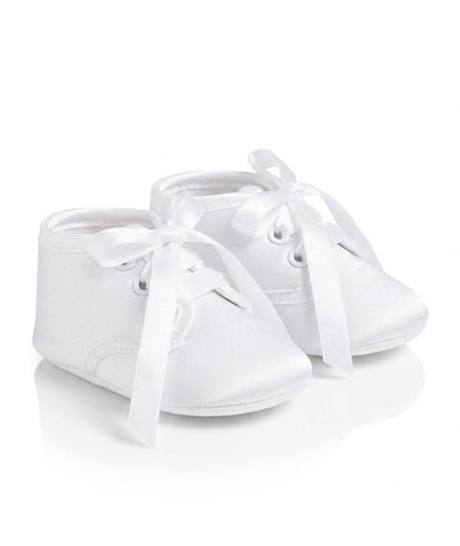 Baby Boy white Louis Ribbon Tie Boot Style Christening Shoe
