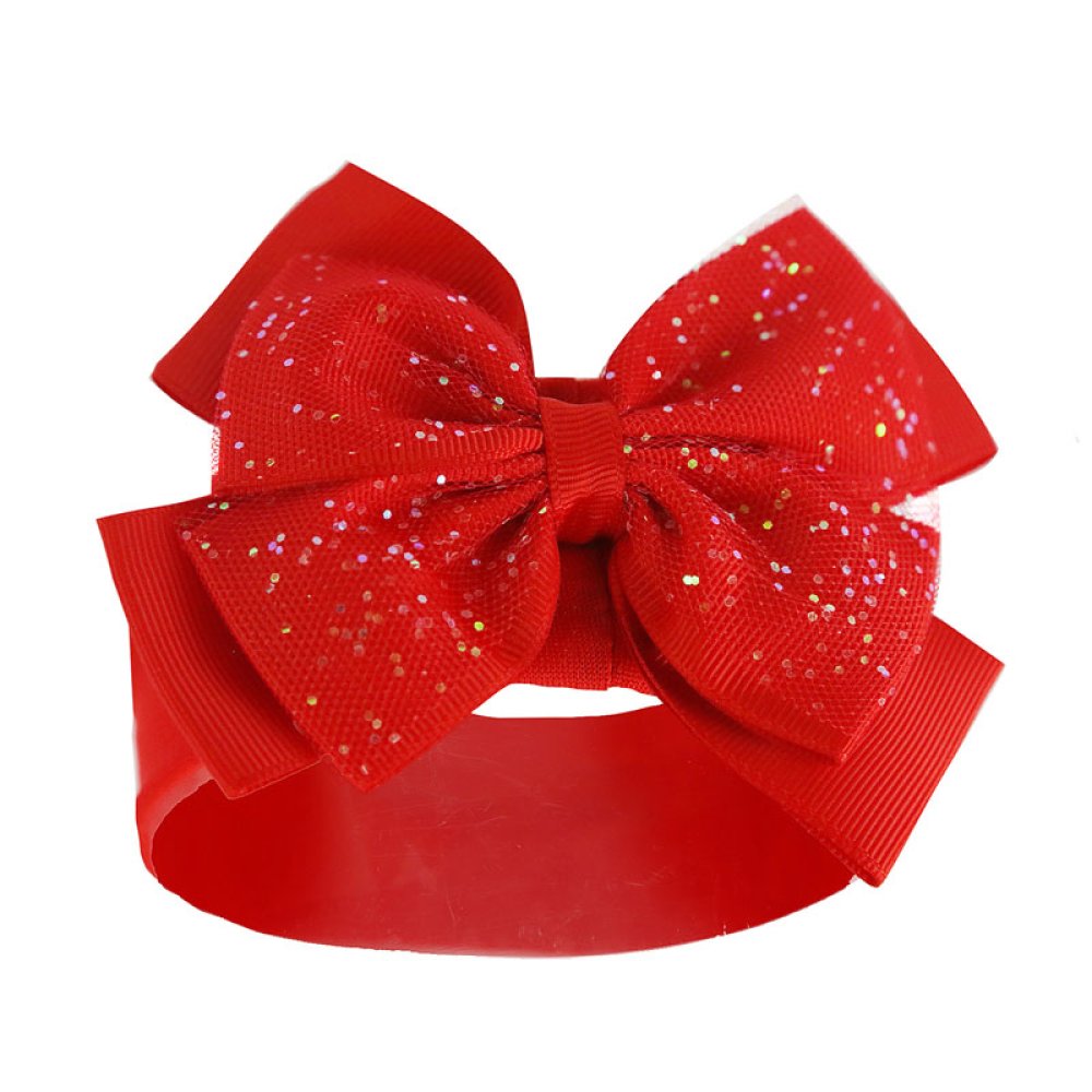 Red Headband with Glitter Bow