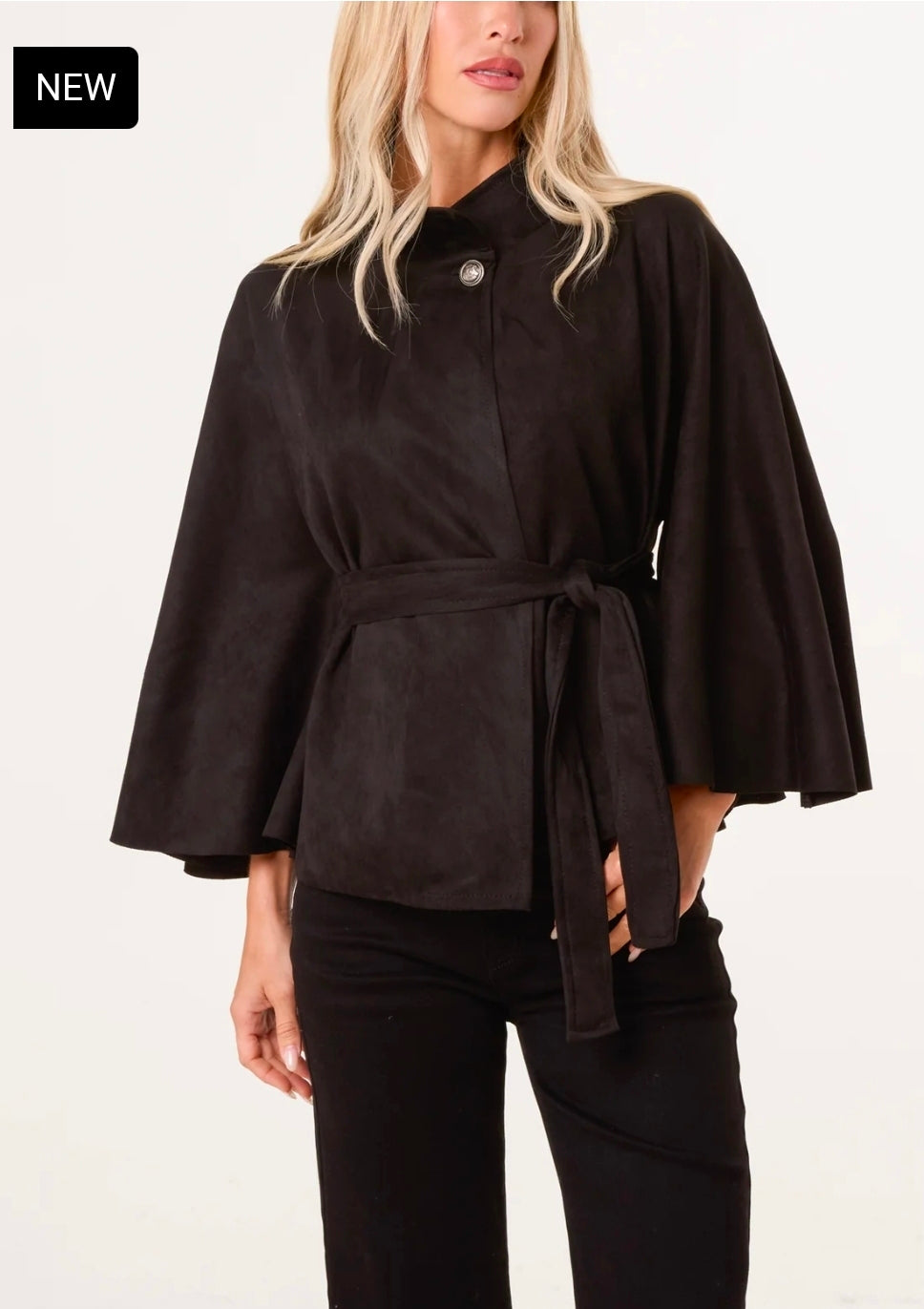 Short Kimono Inspired Brown Coat