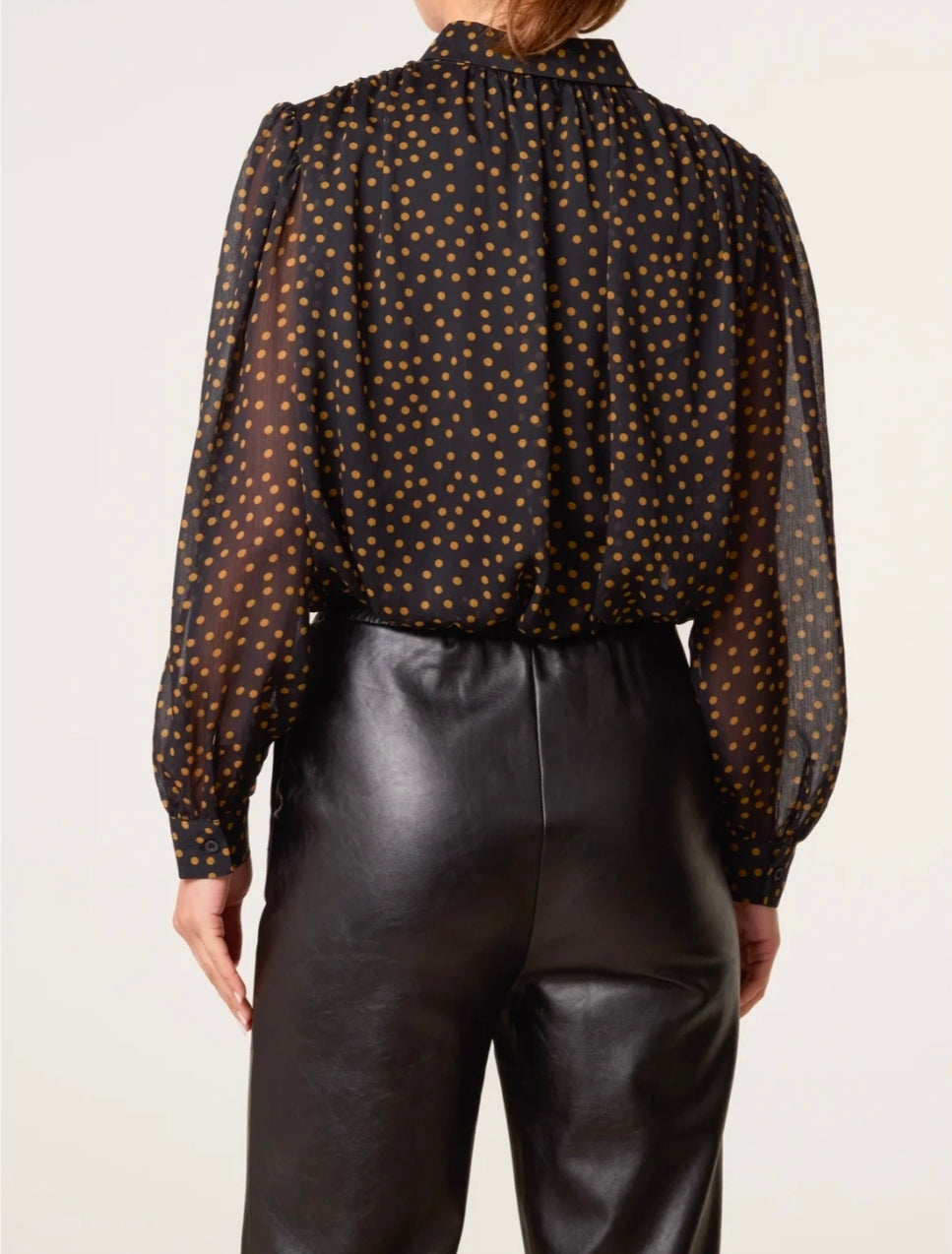 Gold Polka Dot Ballon Blouse