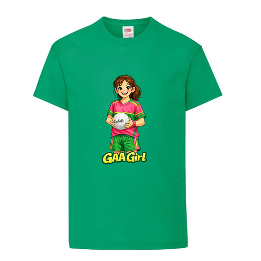 GAA Girl Football EXCLUSIVE DESIGN Green T-Shirt