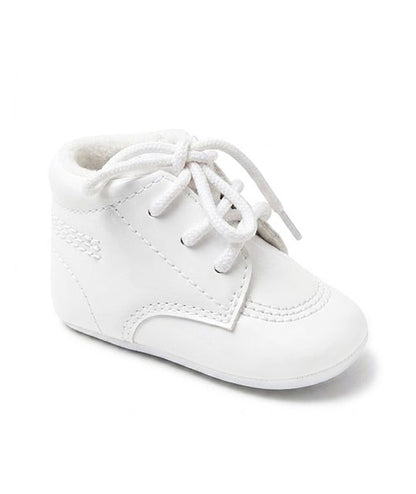 Baby Boy white Carlos lace Up Boot Style Christening Shoe
