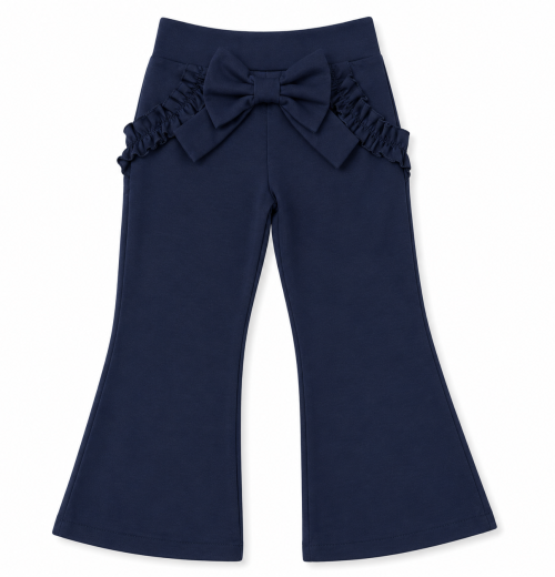Fashion School Navy Trousers Bow & Ruffles