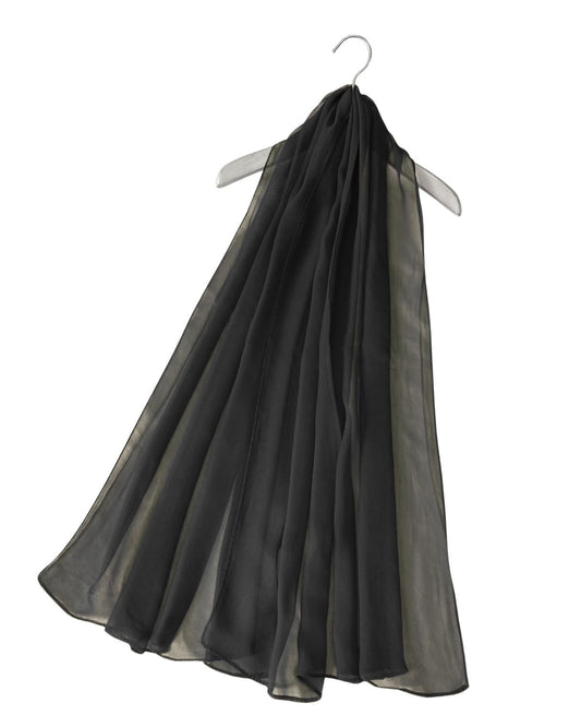 Plain chiffon scarf- Black