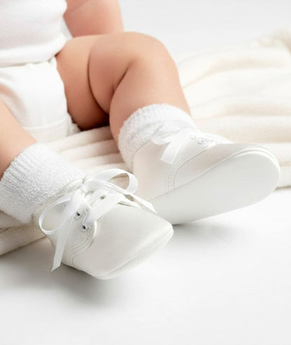 Baby Boy Cream Louis Ribbon Tie Boot Style Christening Shoe