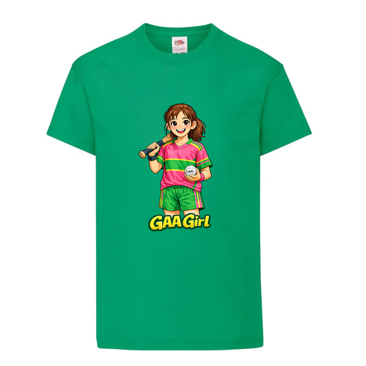 GAA Girl Camogie EXCLUSIVE DESIGN Green T-Shirt