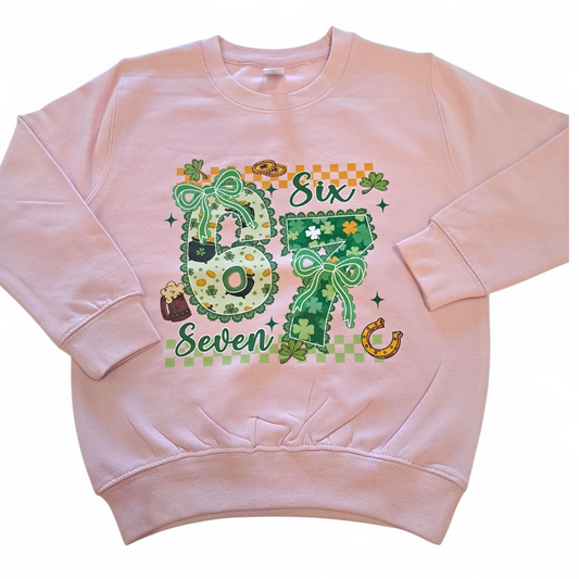 6 7 Bow Baby Pink Sweatshirt
